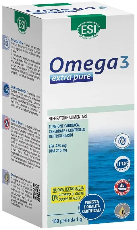 Esi Omega 3 Extra Pure Integratore con Omega 3 e Vitamina E 180 Perle - ESI