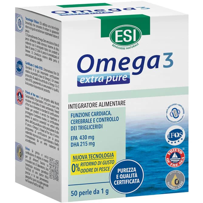 Esi Omega 3 Extra Pure Integratore con Omega 3 e Vitamina E 50 Perle - ESI