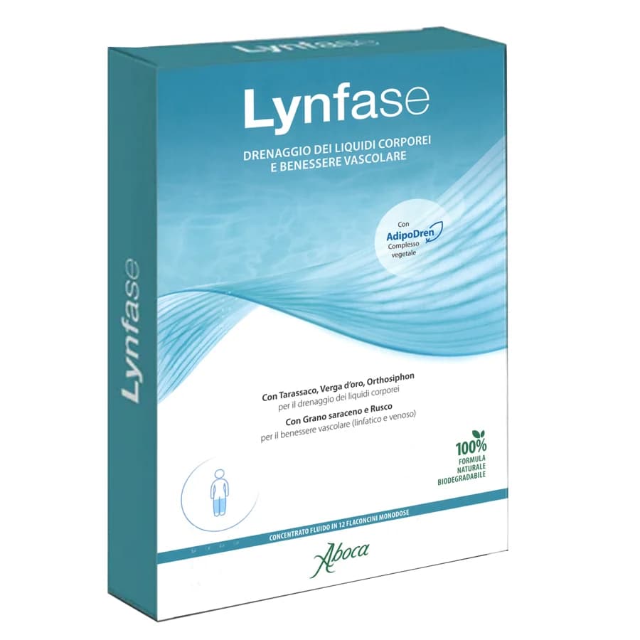 Lynfase Integratore per il Drenaggio dei Liquidi e Benessere Vascolare 24 Flaconcini - Aboca