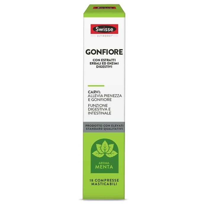 Swisse Gonfiore Integratore per Digestione e Gonfiore Addominale 18 Compresse Masticabili - Swisse