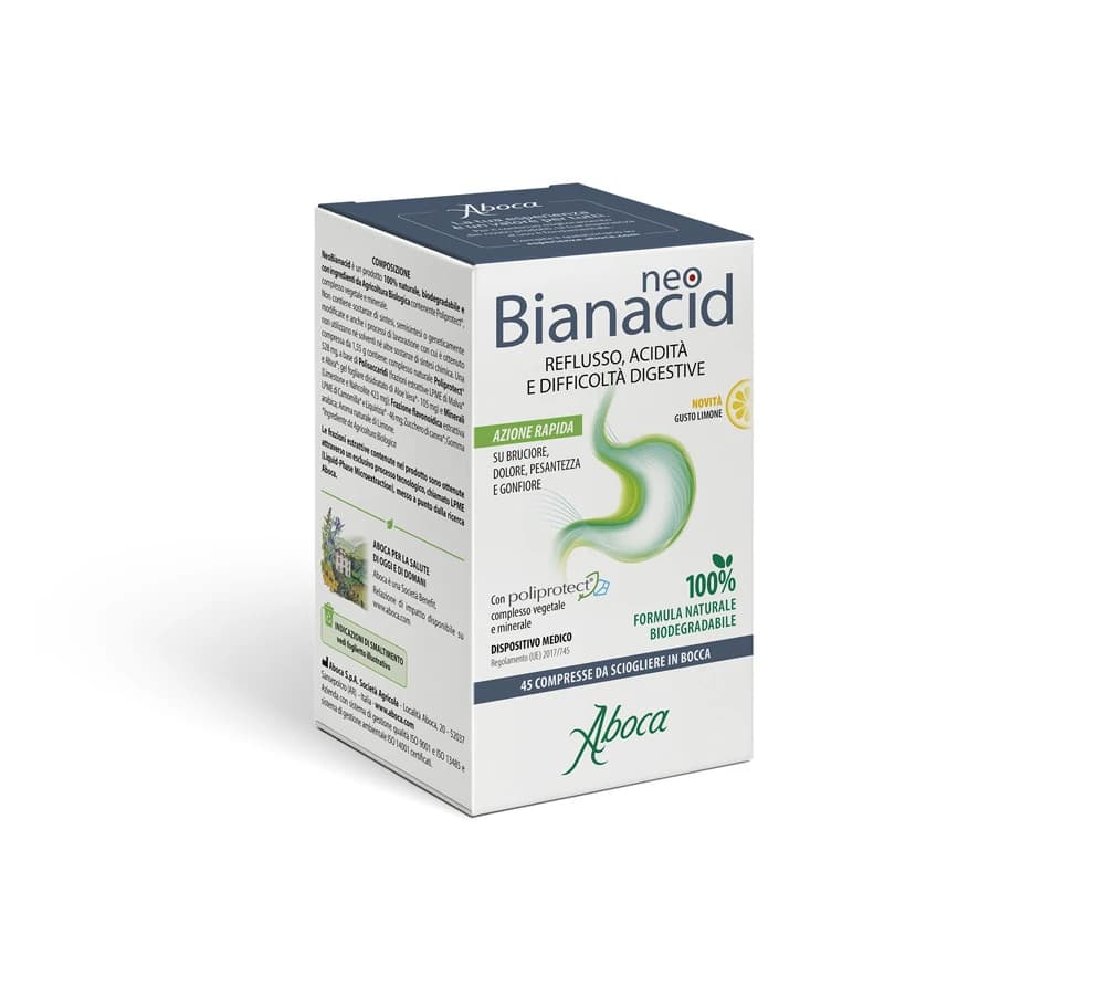 NeoBianacid Compresse Orosolubili per Reflusso e Digestione 45 Compresse - Aboca