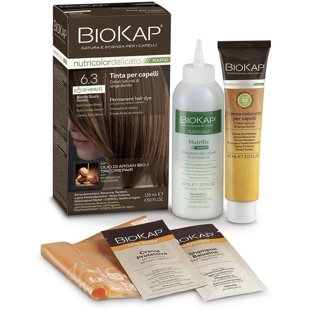 Biokap Nutricolor Delicato Rapid 6.30 Biondo Scuro Dorato 135 ml - Bios Line