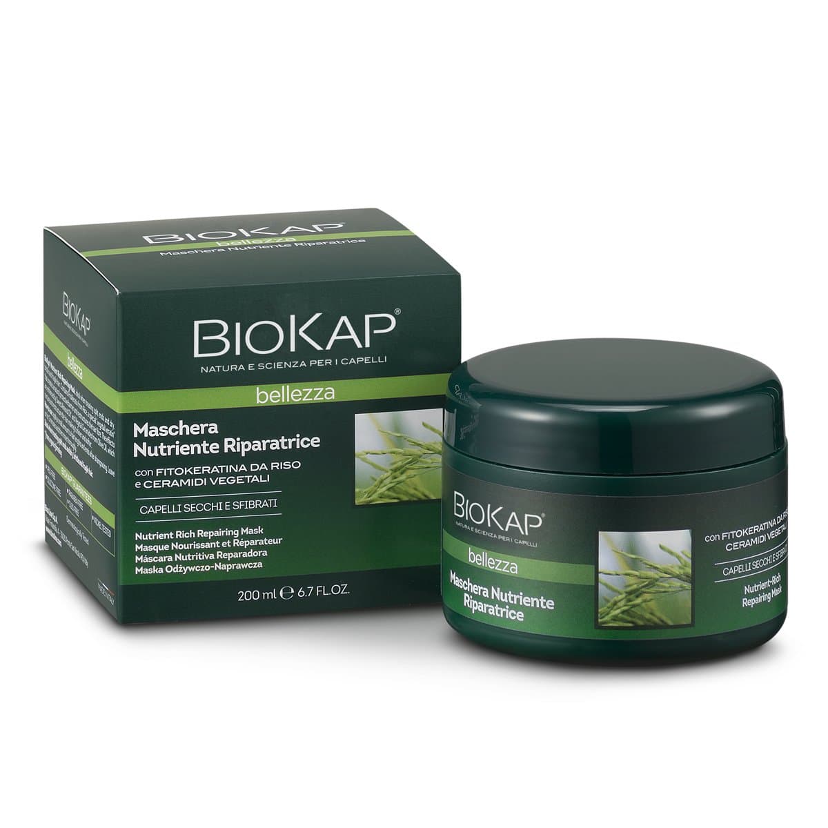Biokap Maschera Nutriente Riparatrice per Capelli Secchi e Sfibrati 200 ml - Bios Line