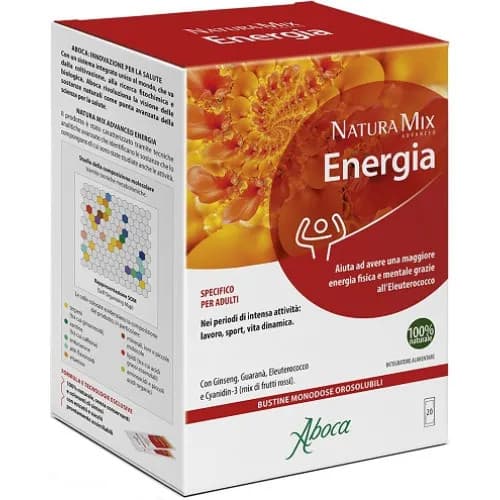Natura Mix Advanced Energia Integratore per Energia Fisica e Mentale 20 Bustine - Aboca