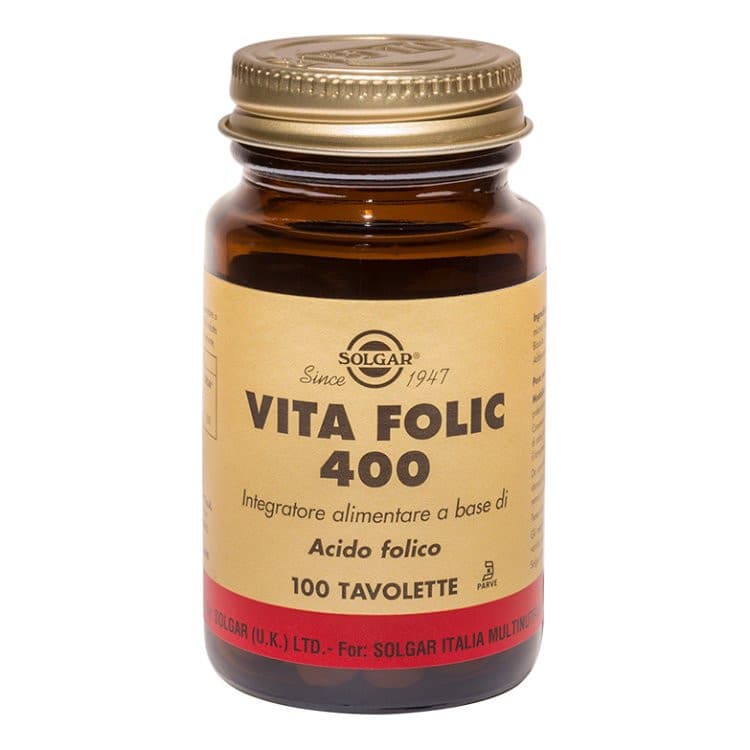 Vita Folic 400 Integratore di Acido Folico 100 Tavolette - Solgar