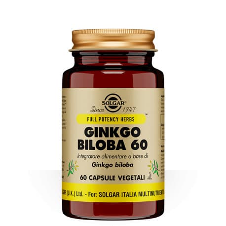 Ginkgo Biloba 60 Integratore per Circolazione 60 Capsule Vegetali - Solgar