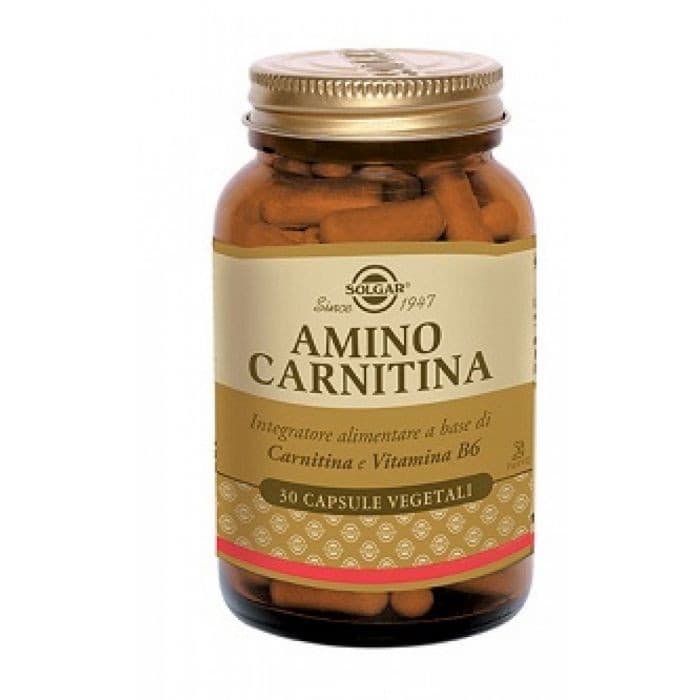 Amino Carnitina Integratore per Stanchezza e Affaticamento 30 Capsule Vegetali - Solgar