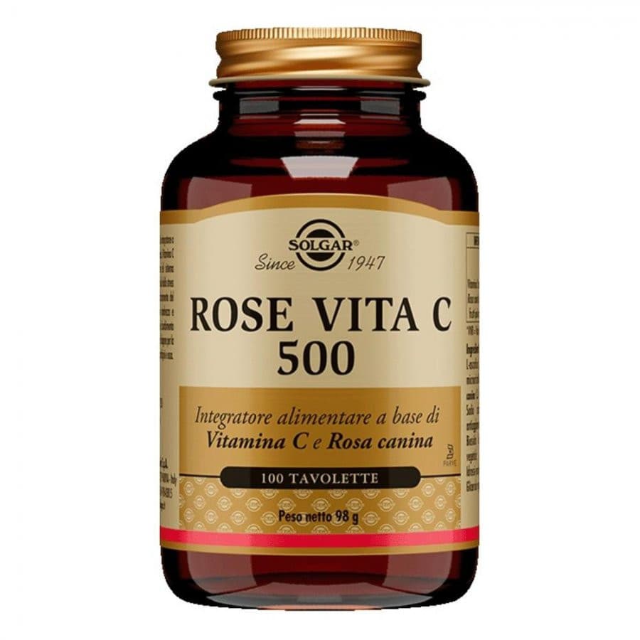 Rose Vita C 500 Integratore Vitamina C e Rosa Canina 100 Tavolette - Solgar