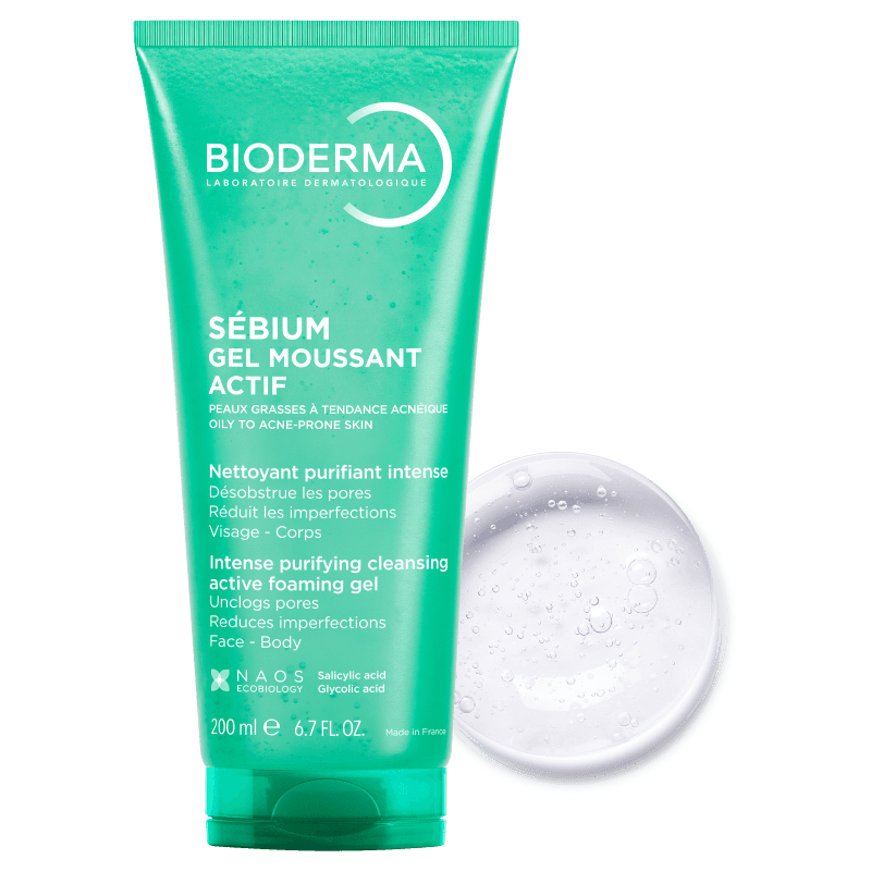 Bioderma Sebium Gel Moussant Actif - Detergente intensamente purificante per pelle grassa e acneica - 200 ml