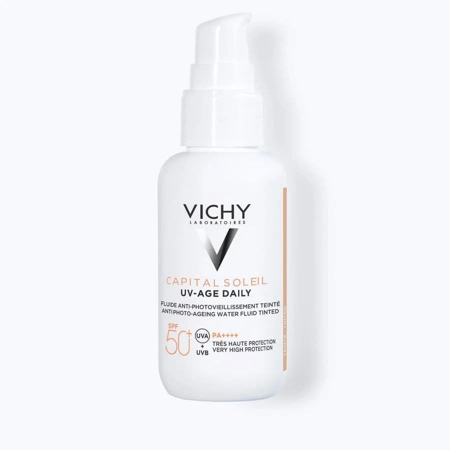 Vichy Capital Soleil Uv Age Daily Colorato Spf50+ - Fluido viso con protezione solare ad effetto antimacchie - 40 ml