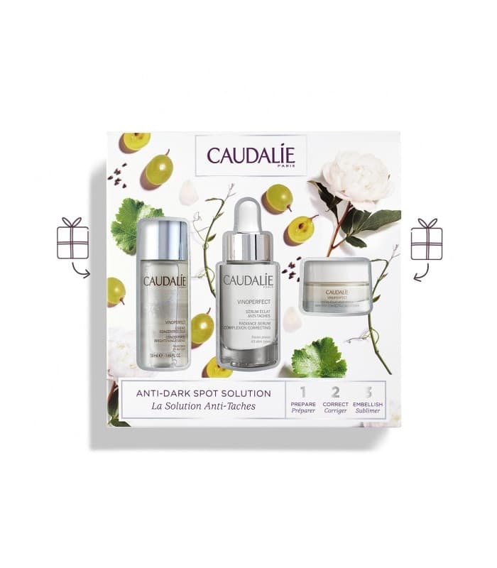 Caudalie Cofanetto Vinoperfect - Essenza di Luminosità 50 ml + Siero Anti-macchie 30 ml + Crema Illuminante Anti-macchie Giorno 15 ml
