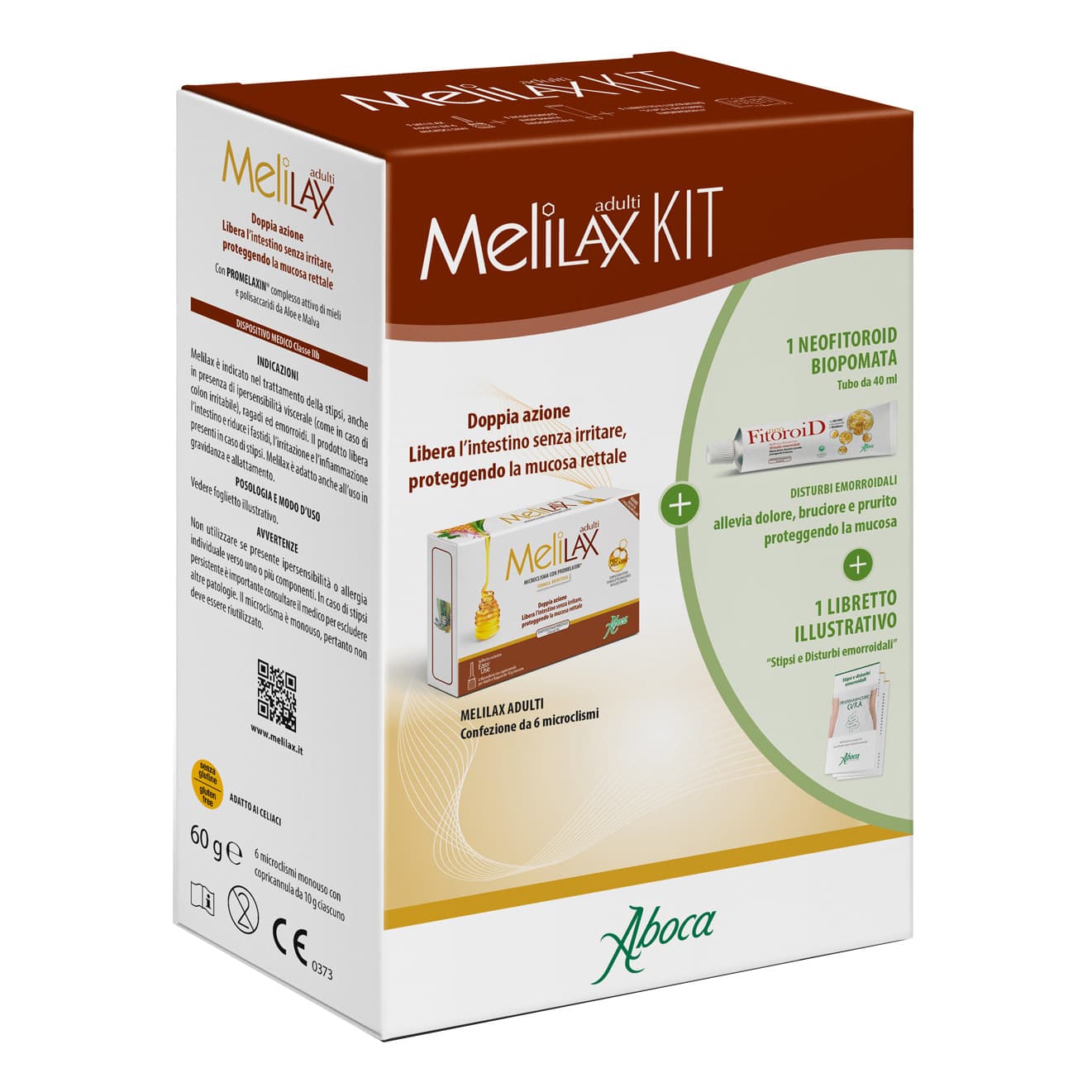 Aboca Melilax Kit Adulti con NeoFitoroid Pomata per Stipsi ed Emorroidi