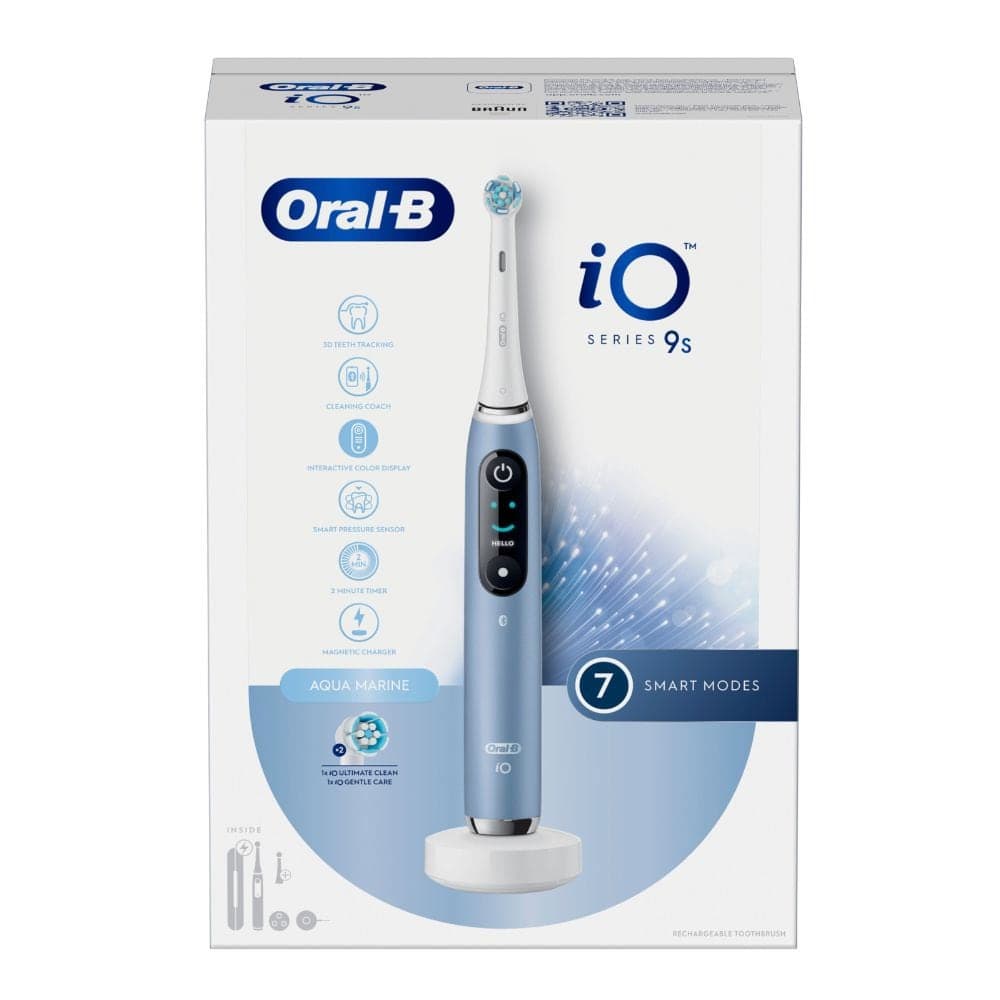 Oral-B iO - 9S Spazzolino Elettrico Ricaricabile Acqua Marina con Custodia da Viaggio
