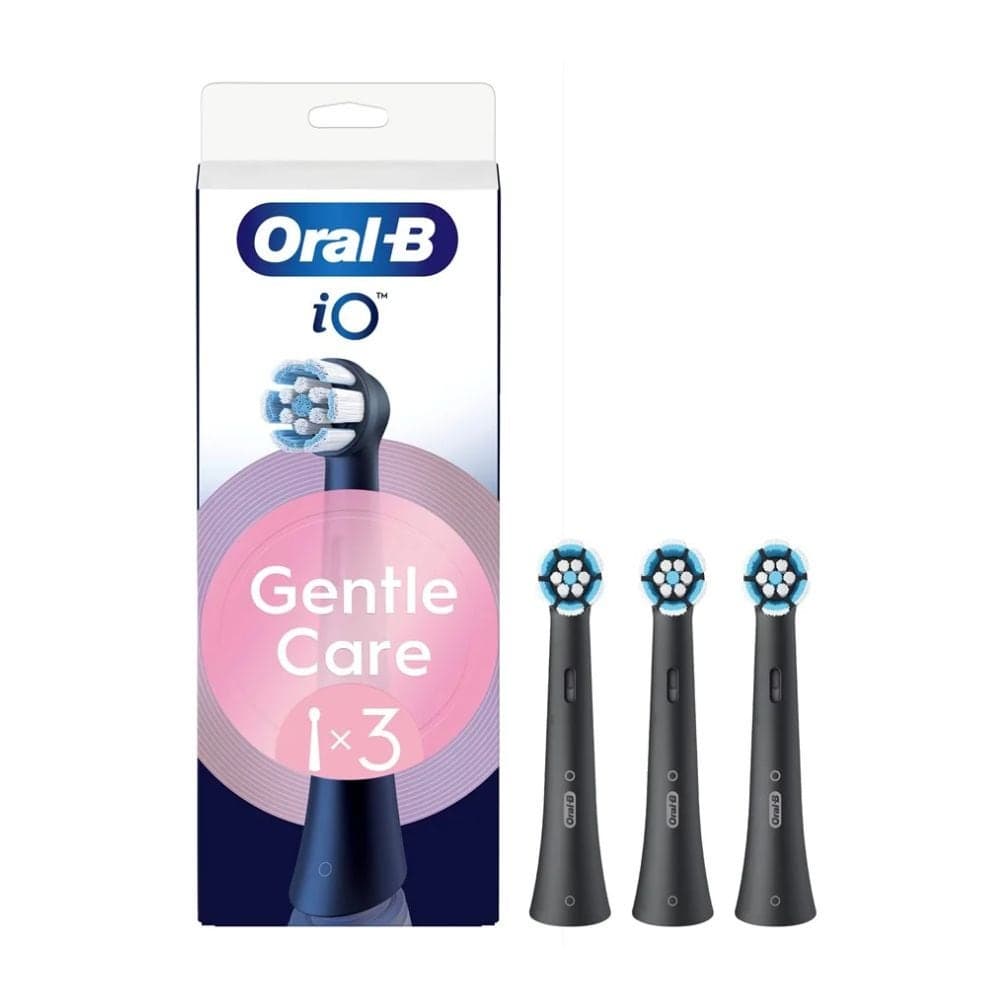 Oral-B iO Testine Di Ricambio Gentle Care colore Nero, 3 Pezzi