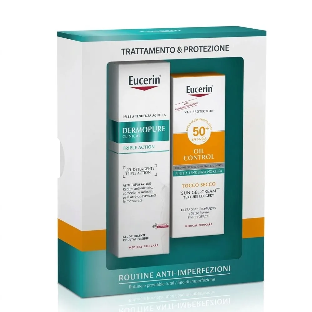 Eucerin Cofanetto Routine Anti-imperfezioni Dermopure Siero viso 40ml + Hydro Protect SPF50+ Fluido solare 50ml