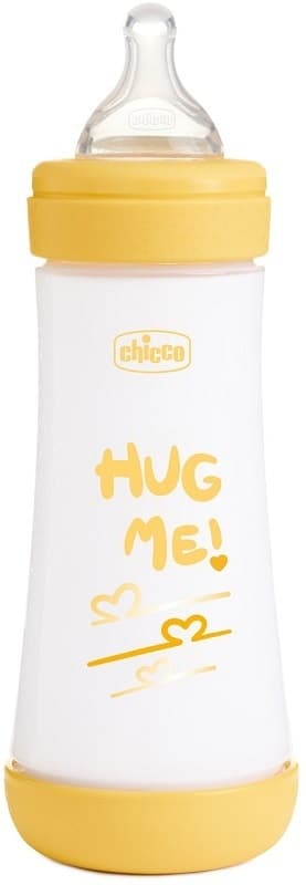 Chicco Perfect 5 - Biberon 4M+ Giallo Flusso Veloce Capacità 300ml, 1 Pezzo